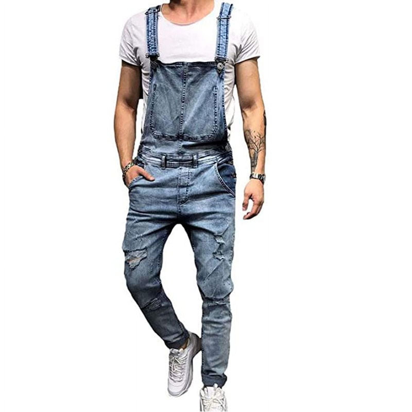 peto vaquero hombre - Google Shopping  Ripped jeans men, Ripped denim  jumpsuit, Ripped denim