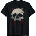 thumbnail image 1 of Men's Distressed Gothic Horror Skull T-Shirt, 1 of 6