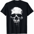 thumbnail image 1 of Men's Distressed Gothic Human Skull Graphic T-Shirt, 1 of 6