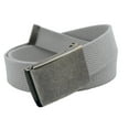 thumbnail image 1 of Men's Distressed Silver Flip Top Military Belt Buckle with Canvas Web Belt XX-Large Gray, 1 of 3