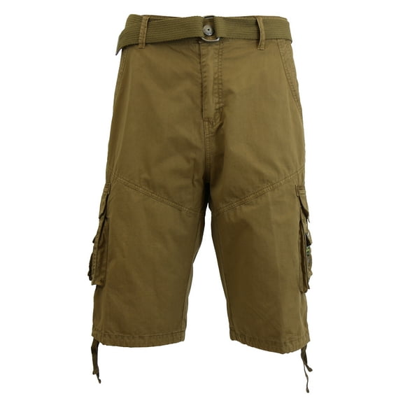 Men's Distressed Vintage Belted Cargo Utility Shorts (Size 30-40)