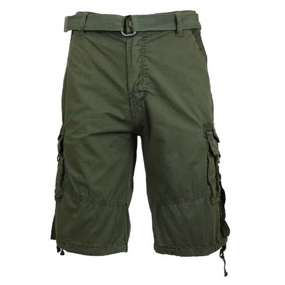 Men's Distressed Vintage Belted Cargo Utility Shorts (Size 30-48)