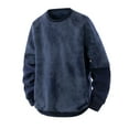 thumbnail image 1 of Men's Distressed Vintage Oversized Sweatshirts Stylish Loose Crewneck Raglan Long Sleeve Athletic Pullover Tops, 1 of 2