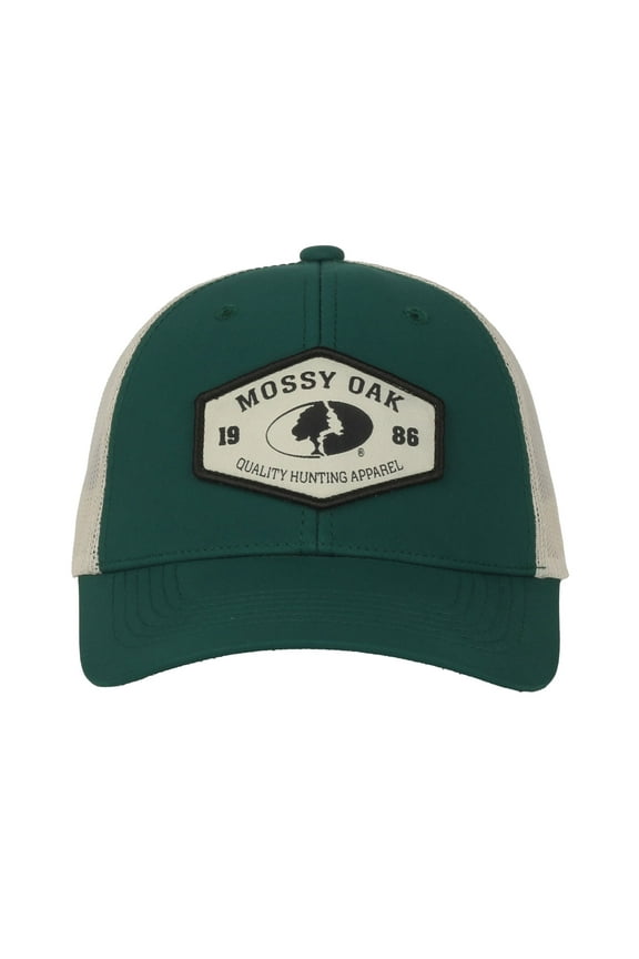 Men's Trucker Hat, Structured, Mesh Back, Snapback, Hunting Hat, One Size, Adult, Dark Green/Putty