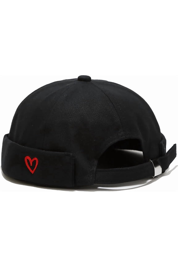Men's Docker Cap Brimless Skullcap, Worker Sailor Cap, Rolled Cuff Retro Beanie Hat