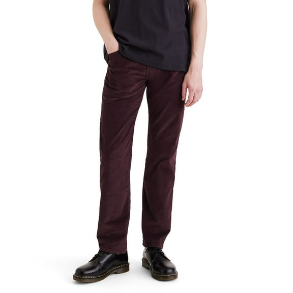 Men's Dockers® All Seasons Tech Corduroy Jean Cut Straight Fit Pants Color: Wine Tasting Size: 38X34