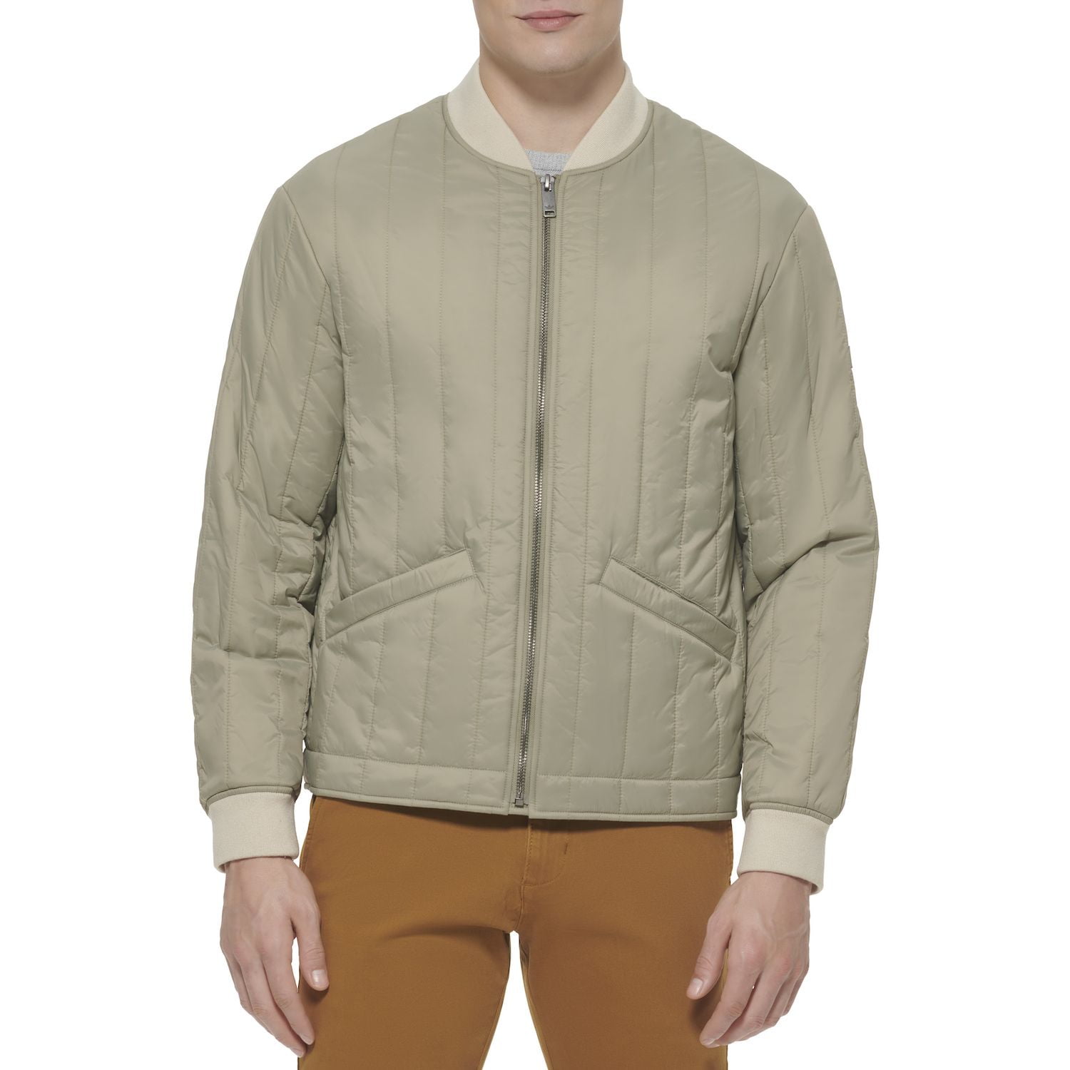 Green Sage Polka Dot Men's Bomber Jacket main image 0
