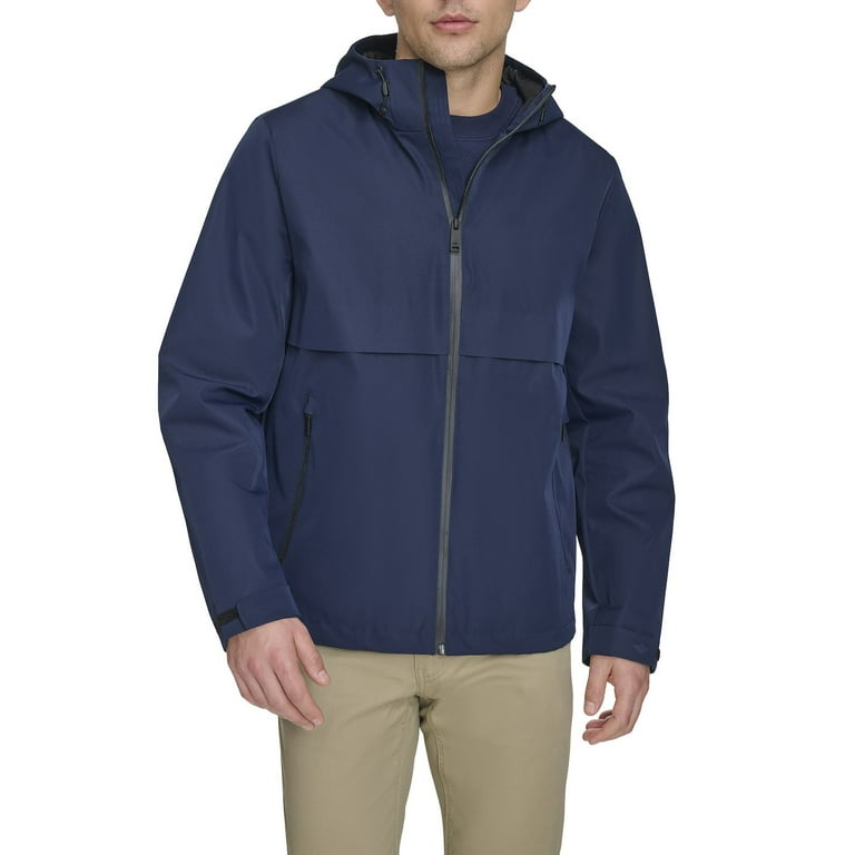 Rainwear Dockers Rain Jacket Dockers Navy Hooded Rain Mac