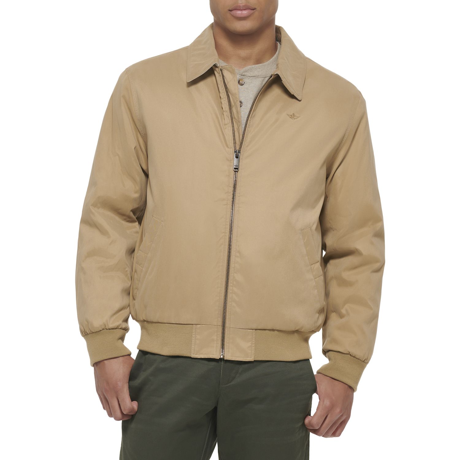 Men s Dockers Micro Twill Golf Bomber Jacket Color Harvest Gold Size L Walmart