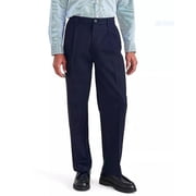 Mens Dockers Signature Iron Free Stain Defender Khaki Relaxed Pleated Pants, Navy Blazer, 32x30