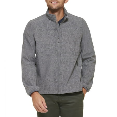 Men's Dockers Softshell Stand Collar Jacket Color: Heather Gray Size: XXXLARGE