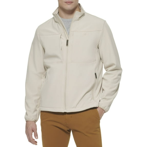Men's Dockers Softshell Stand Collar Jacket Color: Khaki Size: 3XL