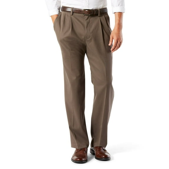 Men's Dockers® Stretch Easy Khaki Classic-Fit Pleated Pants Color: Dark Pebble Size: 44X30