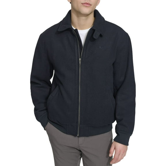 Men's Dockers® Wool Blend Bomber Jacket with Laydown Collar Color: Navy Size: XL