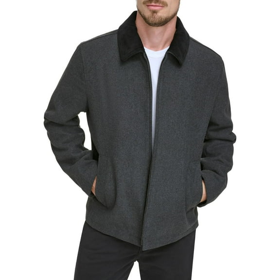 Men's Dockers® Wool Blend Short Cord Collar Jacket Color: Charcoal Size: M