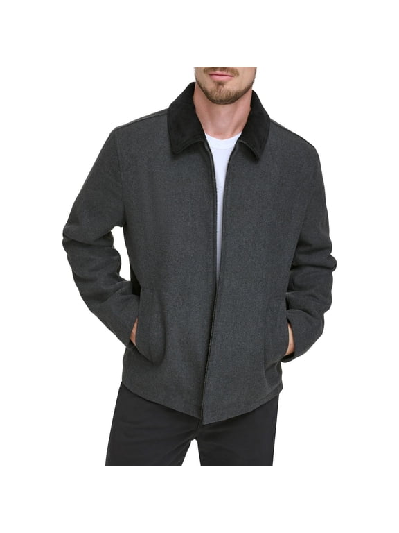 Men's Dockers® Wool Blend Short Cord Collar Jacket Color: Charcoal Size: XXL