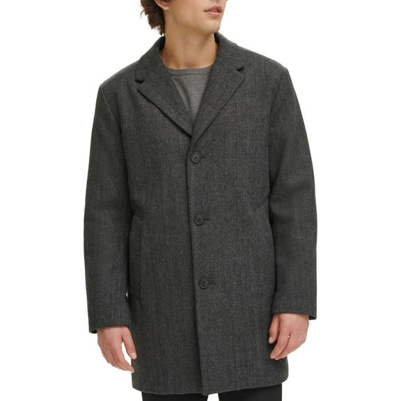 Men's Dockers® Wool Blend Top Coat Color: Herringbone Size: M