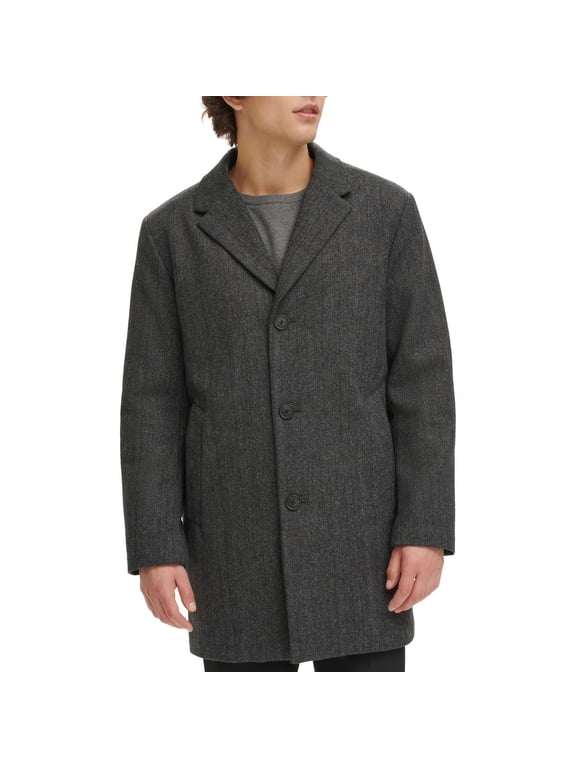 Men's Dockers® Wool Blend Top Coat Color: Herringbone Size: M