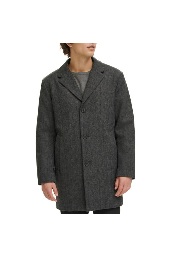 Men's Dockers® Wool Blend Top Coat Color: Herringbone Size: M