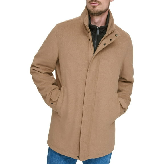 Men's Dockers® Wool Blend Walking Coat with Quilted Bib Color: Camel Size: S