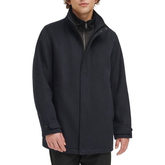 Men's Dockers® Wool Blend Walking Coat with Quilted Bib Color: Navy Size: XL