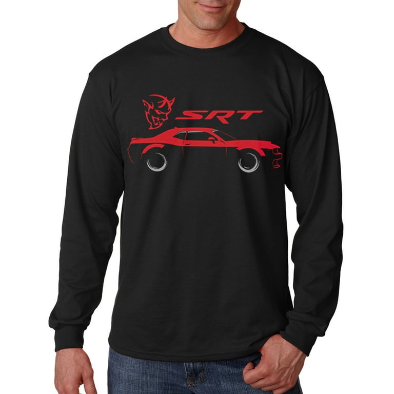 Men's Dodge Challenger Demon SRT Black Long Sleeve T-Shirt Small Black