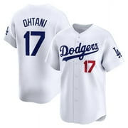 Men's Dodgers Baseball Team Sh_ohei_Ohtani#17 Jersey_s Fans Gift Tee Classic Sports Short Sleeved Tops Embroidered Button-down Breathable Shirt