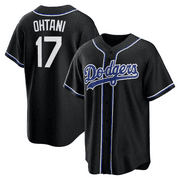 Men's Dodgers Shohei Ohtani#17 Black Lights Out Jersey Baseball Team Player Jersey Embroidered Sports T-shirt Replica Player Jersey Classic Game Short Sleeves