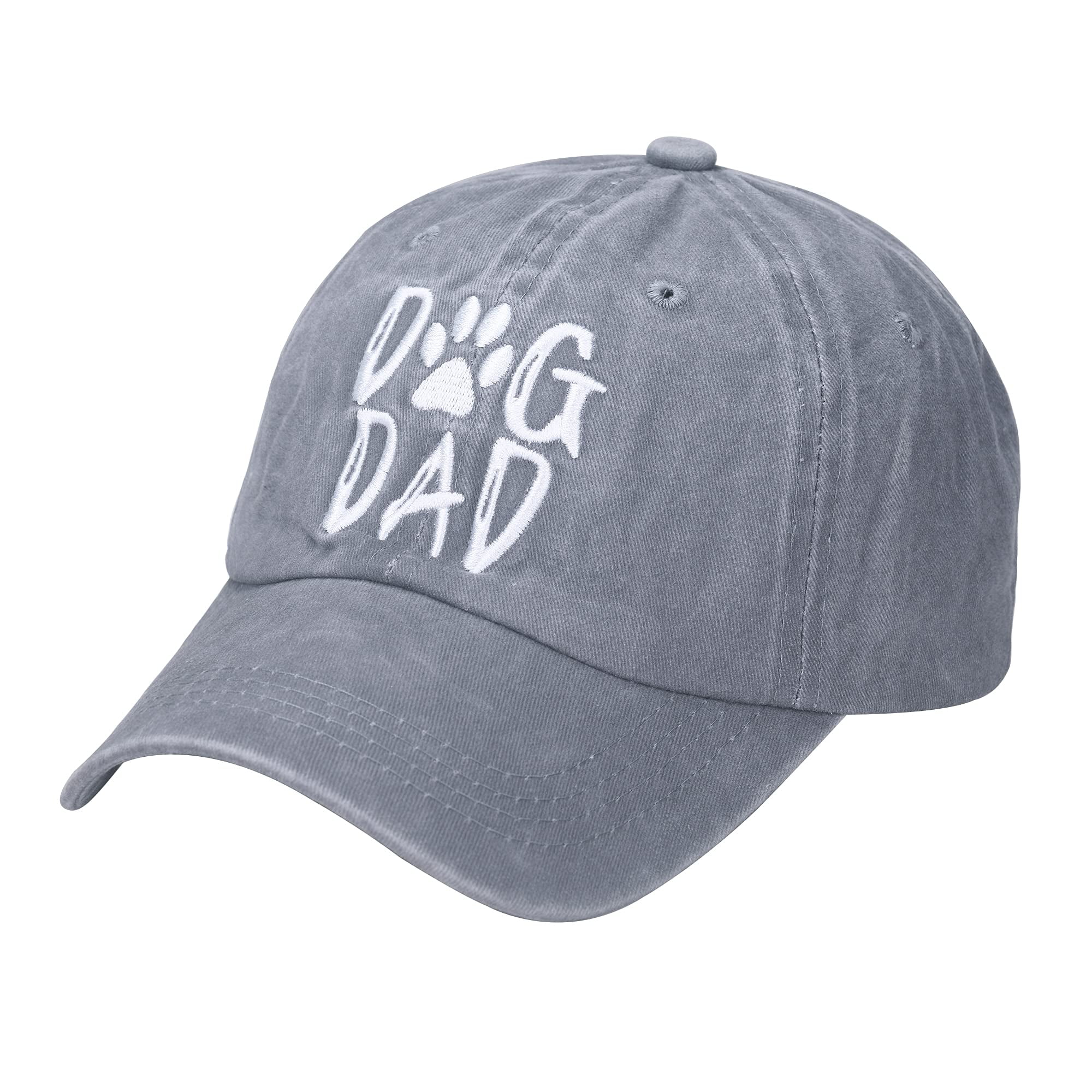 Men's Dog Dad Hat, Washed Adjustable Baseball Cap Dog Lover Hats