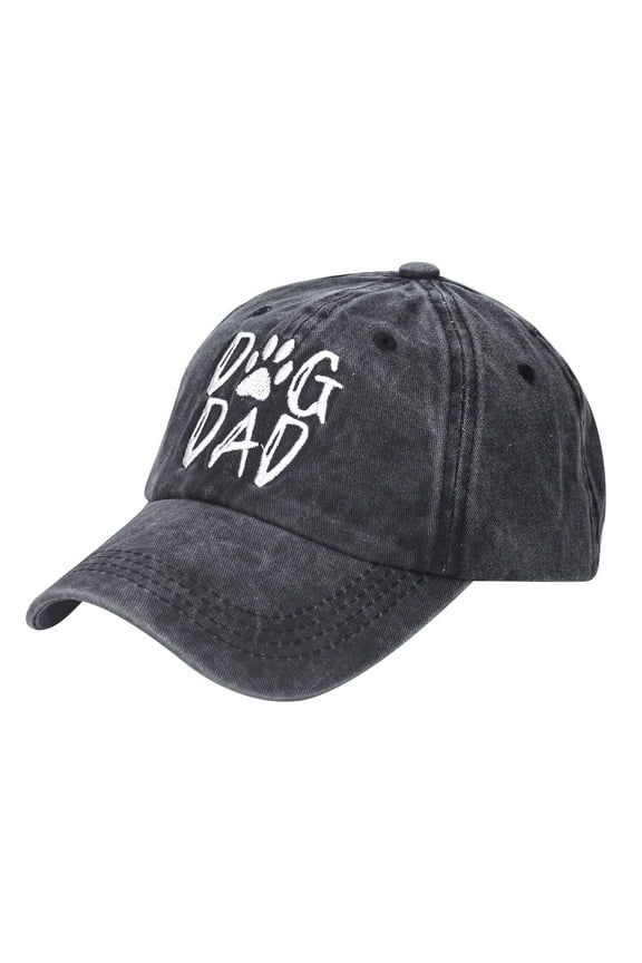 Men's Dog Dad Hat, Washed Adjustable Baseball Cap Dog Lover Hats