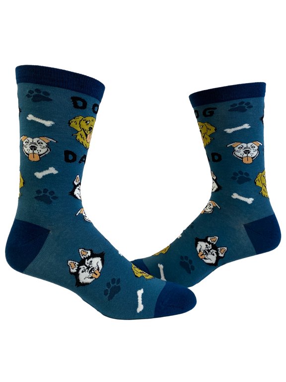 Men's Dog Dad Socks Funny Fathers Day Pet Puppy Lover Graphic Footwear