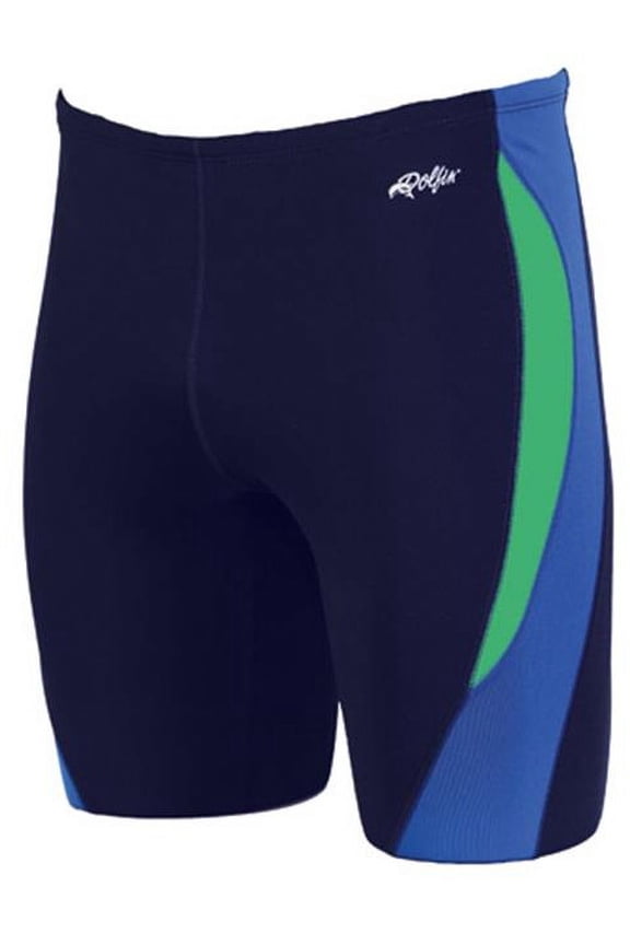 Men's Dolfin Jammer Swim Trunks Color: Navy Blue Green Size: 38