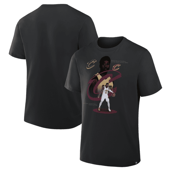 Men's Donovan Mitchell Black Cleveland Cavaliers Finger Roll Finish Legacy T-Shirt