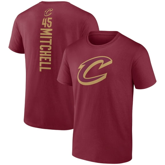 Men's Donovan Mitchell Wine Cleveland Cavaliers Playmaker Team Name & Number T-Shirt