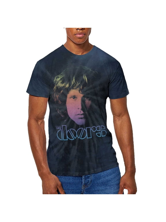 Men's Doors Jim Halftone Gradient (Dip-Dye) Tie Dye T-shirt Large Blue