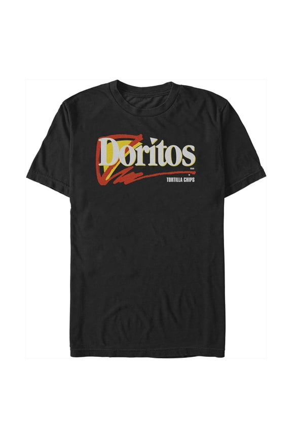 Men's Doritos 90s Logo Grey Graphic Tee Black Large