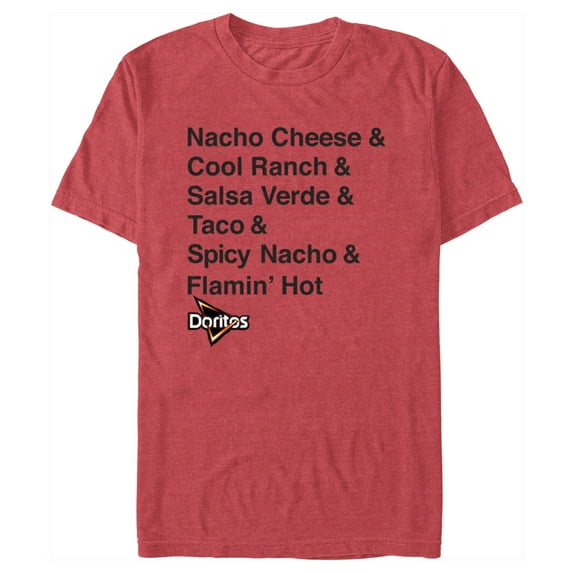 Men's Doritos Flavors Stack Graphic Tee Red Heather 2X Large