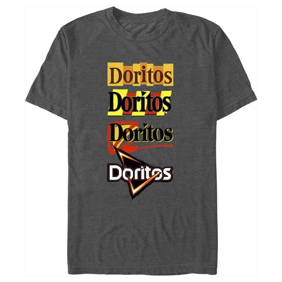 Men's Doritos Logo Evolution Graphic Tee Charcoal Heather 2X Large