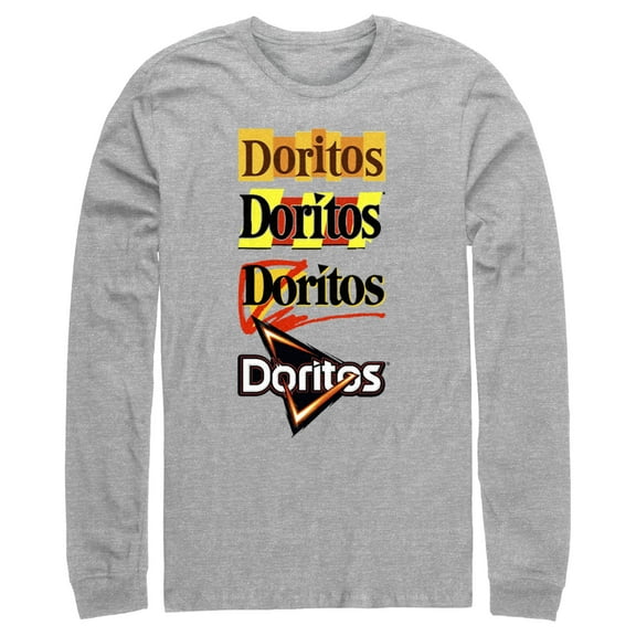 Men's Doritos Logo Evolution  Long Sleeve Shirt Athletic Heather Large