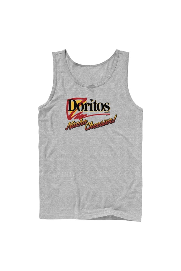 Men's Doritos Nacho Cheesier Retro Logo Tank Top Athletic Heather Medium
