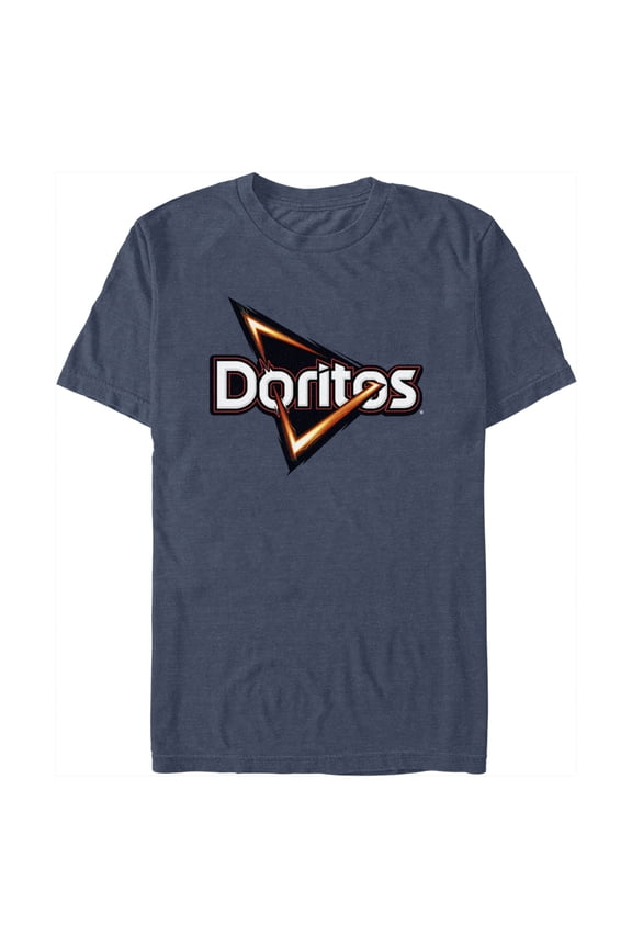 Men's Doritos Triangle Logo Graphic Tee Navy Blue Heather Large