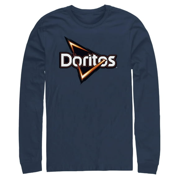 Men's Doritos Triangle Logo  Long Sleeve Shirt Navy Blue Medium