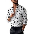 thumbnail image 1 of Men's Dot Printed Collar Long Sleeve Button Down Dress Shirts Causal Tops, 1 of 8