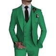 thumbnail image 1 of Men's Double Breasted Linen Suit 3 Piece Linen Suits Slim Fit Wedding Beach Casual Summer Linen Blazer Pants Suit Green S, 1 of 7
