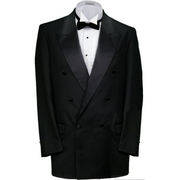 Men's Double Breasted Peak Lapel Black Tuxedo Jacket