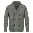 thumbnail image 1 of Men's Double-Breasted Sweaters Shawl Collar Long Sleeve Casual Cable Knit Cardigans Warm Thermal Outerwears, 1 of 3