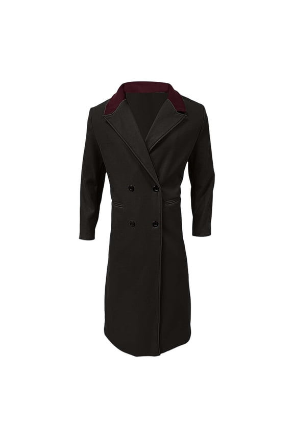 Men's Double Breasted Trench Coat Plus Size Fall/Winter Woolen Long Coat For Thickened Double Breasted Trench Coat Winter Jackets
