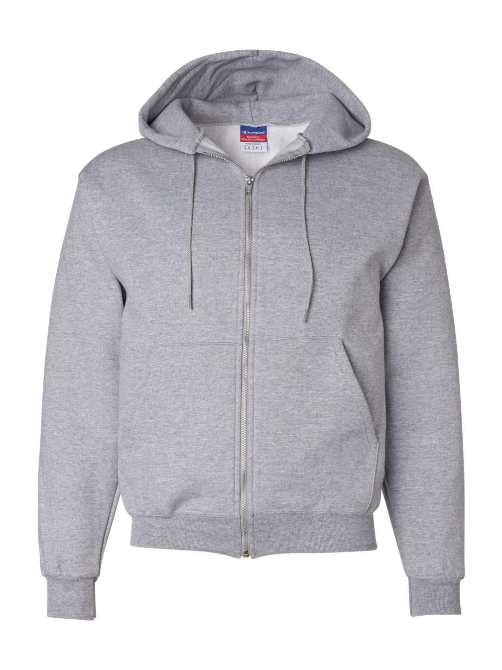 Men's Double Dry Action Fleece Full Zip Hood, Light Steel - XL