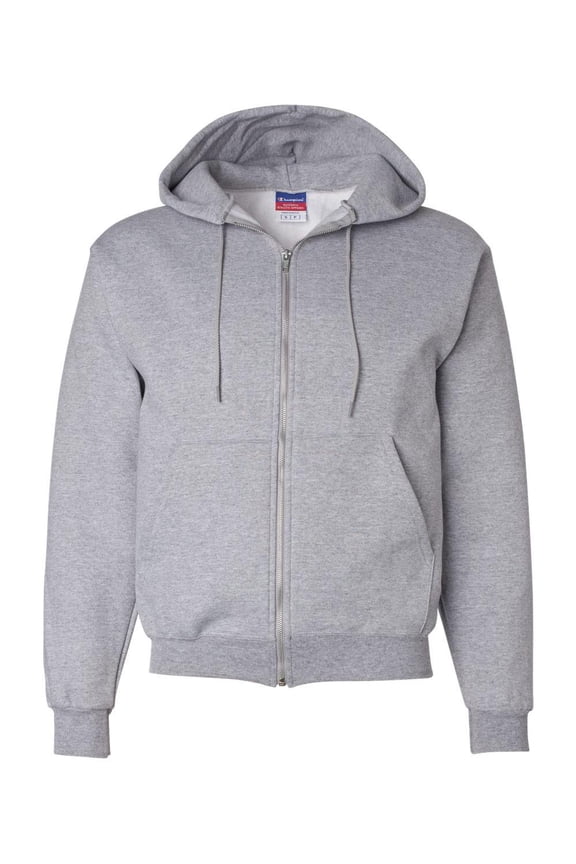 Men's Double Dry Action Fleece Full Zip Hood, Light Steel - XL