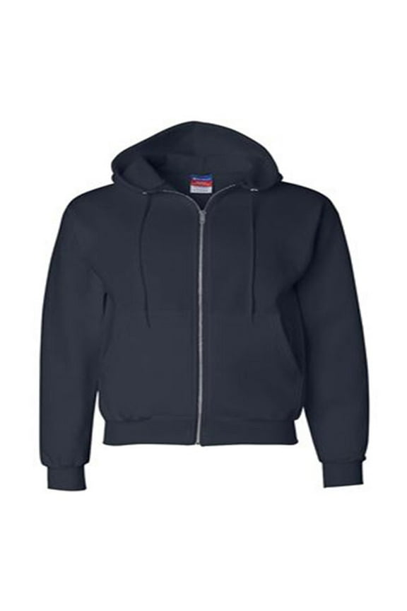 Men's Double Dry Action Fleece Full Zip Hood, Navy - S